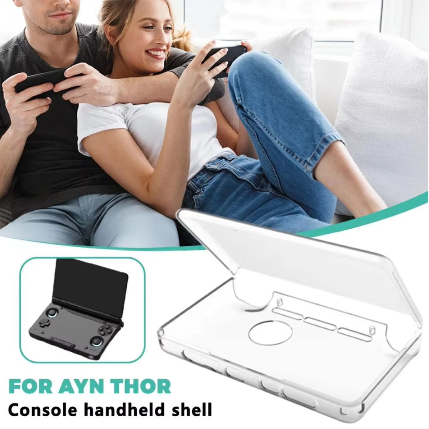 Transparent TPU Protective Case For AYN THOR Shell Clear Case Cover Full Protection Game Console Accessories
