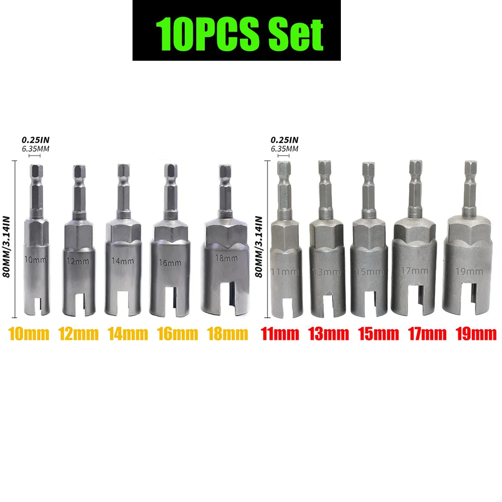 80/65mm 1/4” Hex Shank Wing Nut Driver Set Slot Wing Nuts Drill Bit Socket Wrenches Powerful Socket Inner Hexagonal Wrench