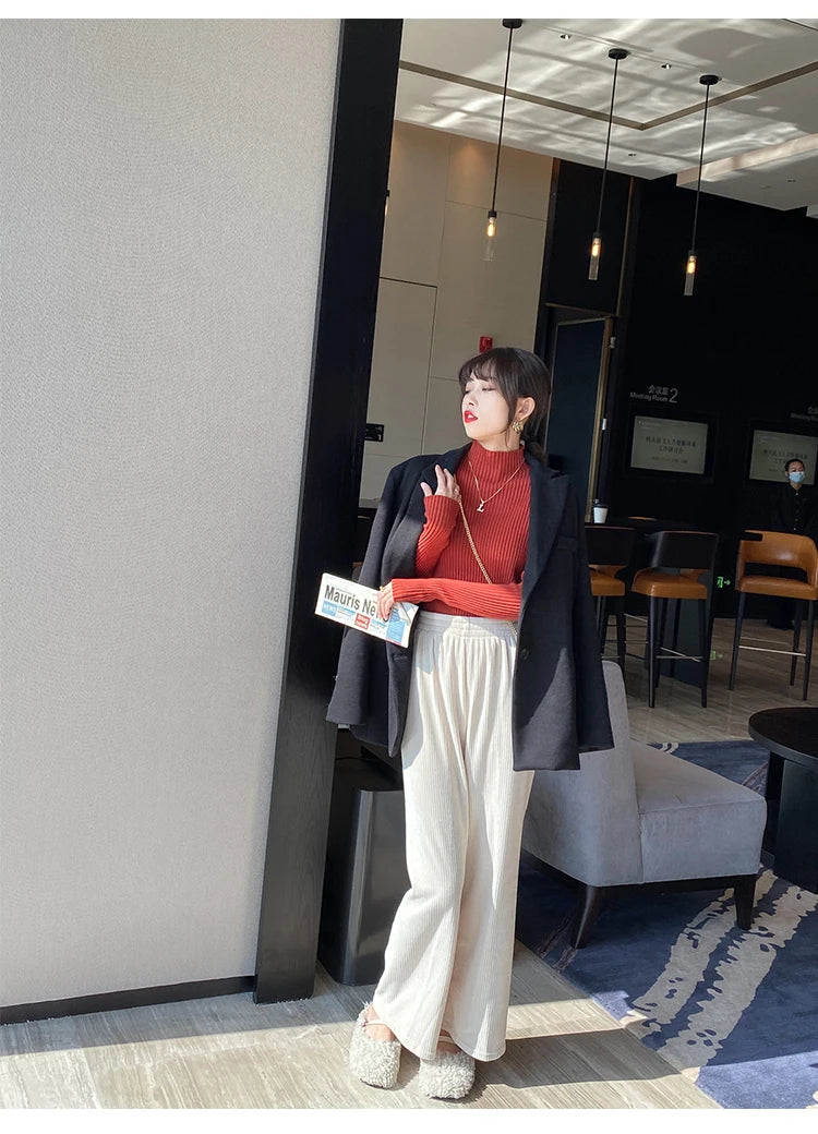Women's Slim Mock Neck Sweater — Soft Knit Pullover