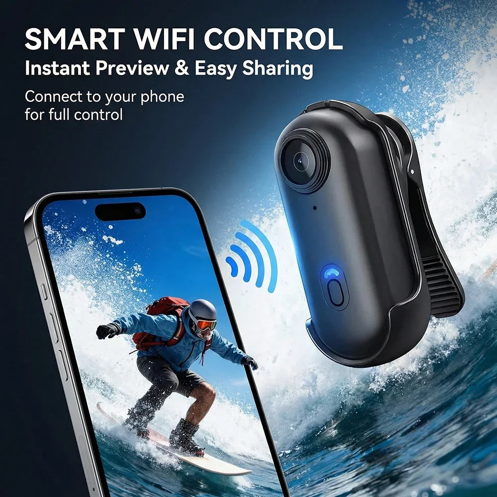 4K Finger WiFi Motorcycle Camera — Lightweight POV Body Cam
