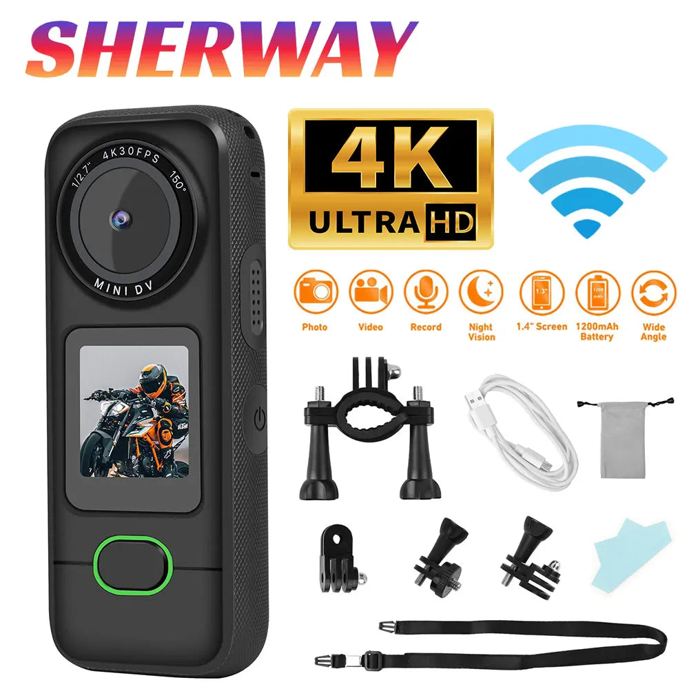 4K Waterproof Touchscreen Action Camera with Stabilization