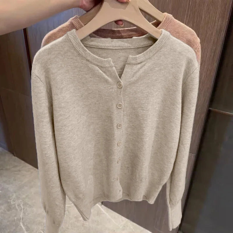 Women's fleece-knit sweater, cropped crew neck — view 2 of 15
