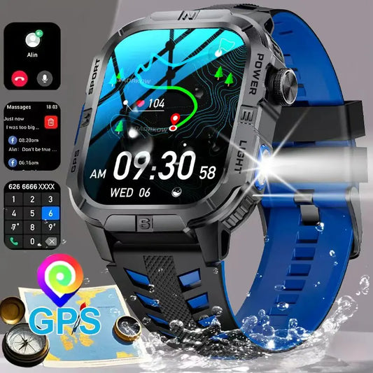 Men's GPS Smart Watch Outdoor Fitness Tracker AMOLED Bluetooth Call