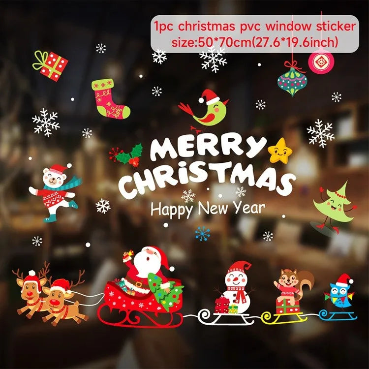 Christmas Wall Window Stickers Marry Christmas Decoration For Home 2026 Christmas Ornaments Xmas Navidad Gift New Year 2026