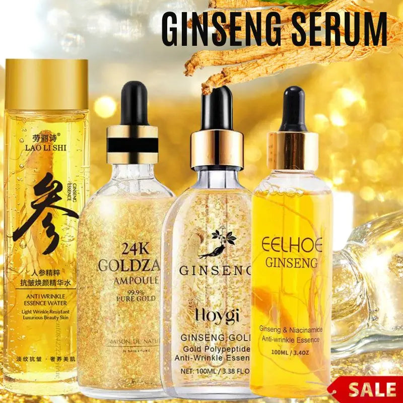 Ginseng Gold Polypeptide Essence Anti-Wrinkle Moisturizing Face Serum Deep Nourishing Skin Care Brightening Firming Facial Care