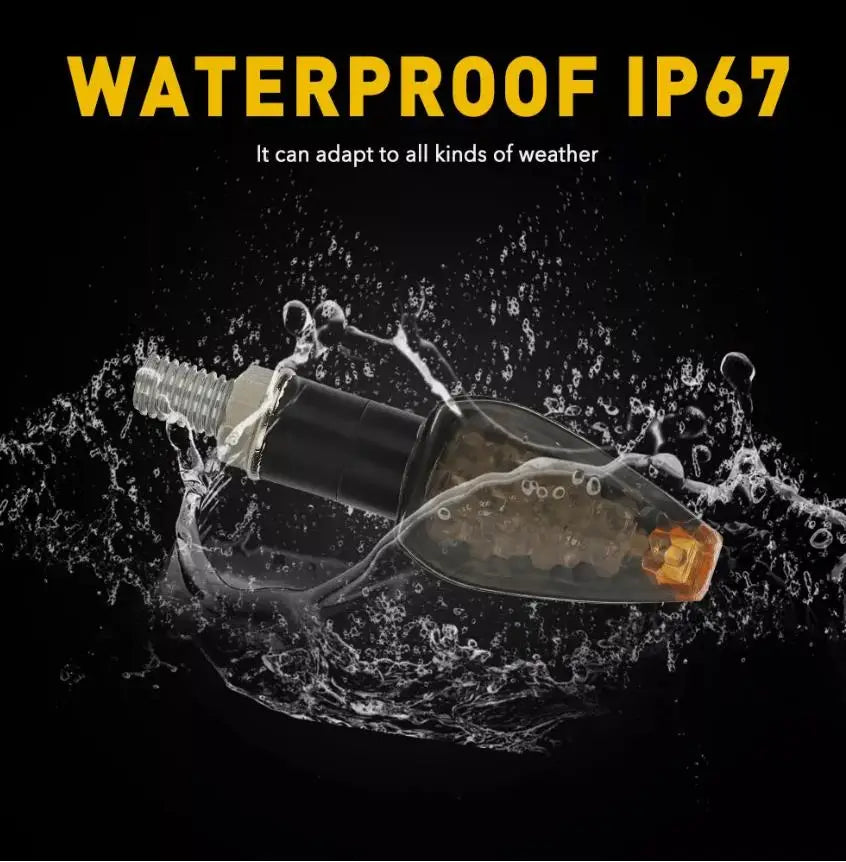 2PCS Universal Motorcycle LED Turn Signals Blinker Light Indicator Amber Lamps Super Bright Waterproof Durable