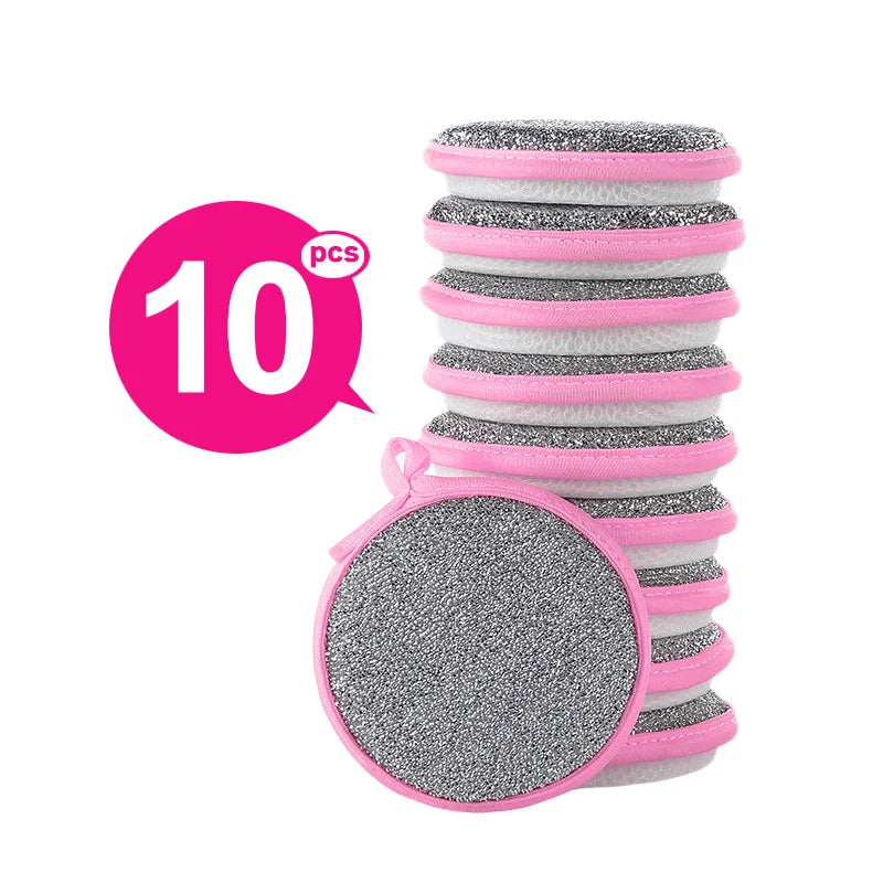 Kitchen Double-Sided Dishwashing Sponge Reusable Brushing Pots Wipes Pans Cleaning Cloth Home Grease Removal Dishwashing Cloth