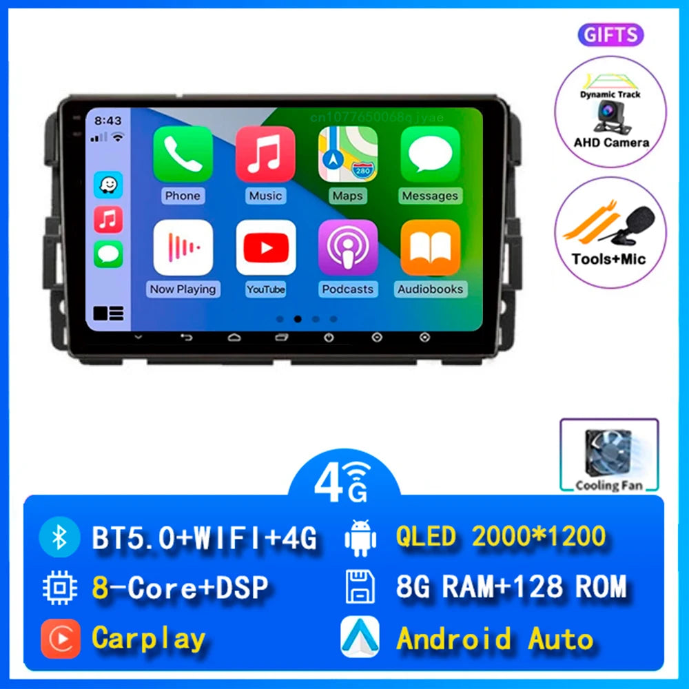 Android 16 Carplay Car Radio For Chevrolet Silverado Impala GMC Yukon Acadia Sierra Navigation GPS Multimedia Player stereo wifi