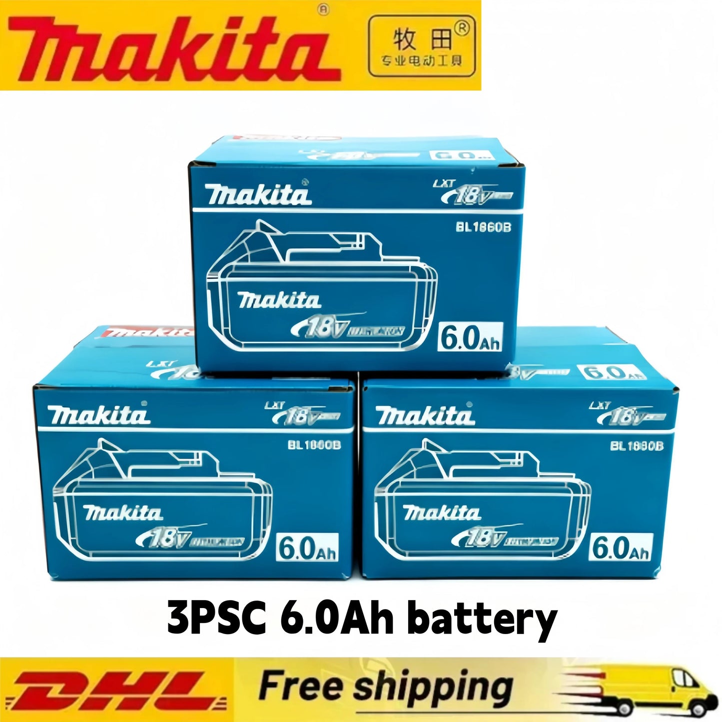 Original Makita 6Ah for Makita 18V Battery BL1830B BL1850B BL1850 BL1840 BL1860 BL1815 Replacement Lithium Battery