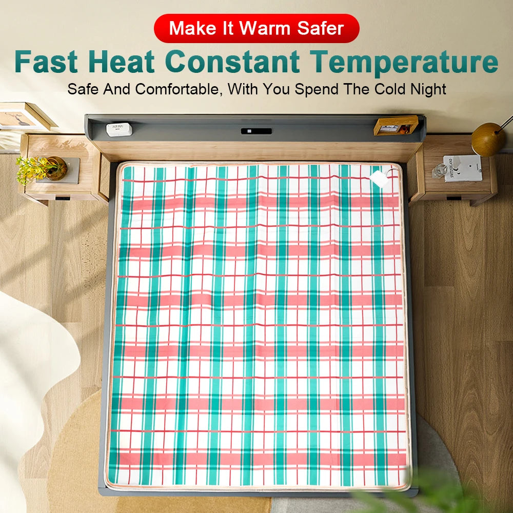 Electric Heating Blanket with Thermostat (220V, EU Plug)