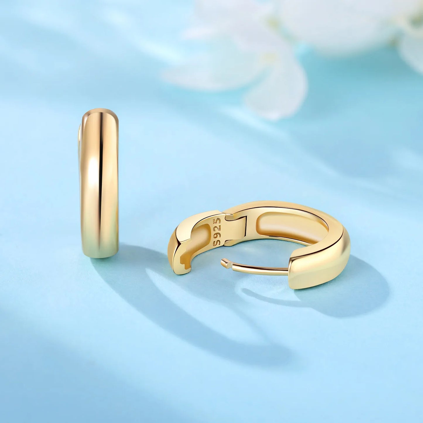 Original 2026 S925 Sterling Silver Zircon 18K Gold Lining Vintage Hoop Earrings for Women Birthday Party Wedding Gift Jewellery