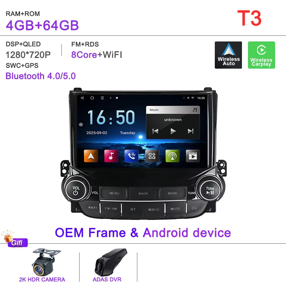 Car DVD Auto Radio Android 16 For Chevrolet Malibu XL 2012 2013 2014 2015 Multimedia Player GPS Navigation Stereo Head Unit BT