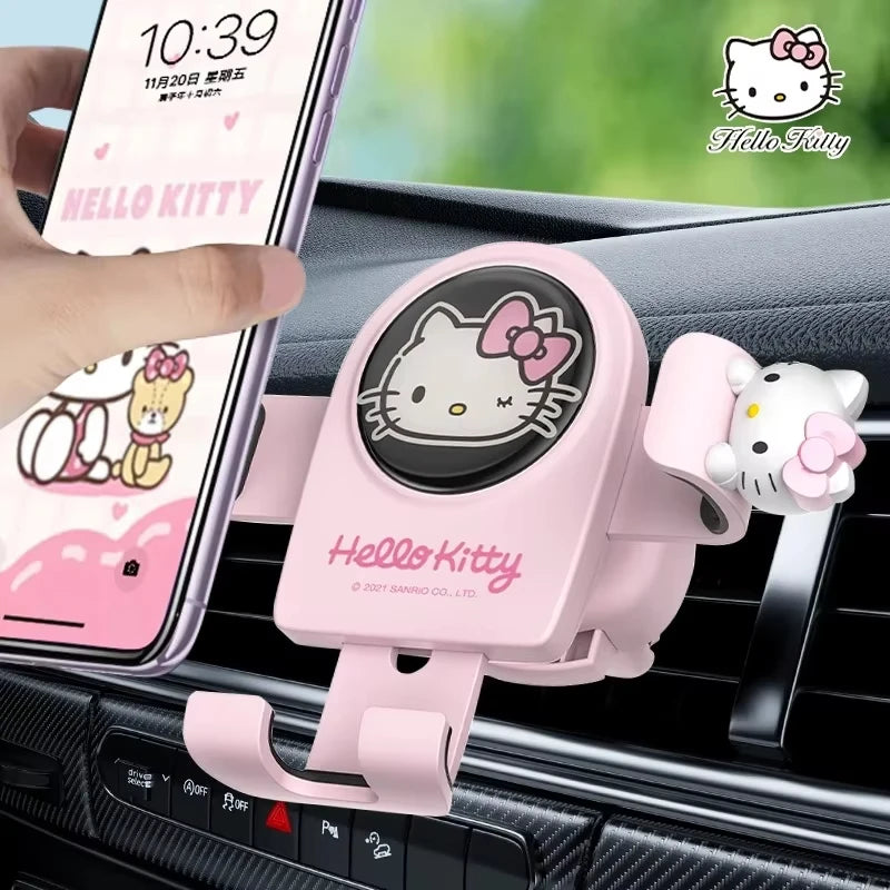 Hello Kitty mobile phone car mount  aromatherapy air vent clip car navigation rack suction cup  support car fixed Birthday gift