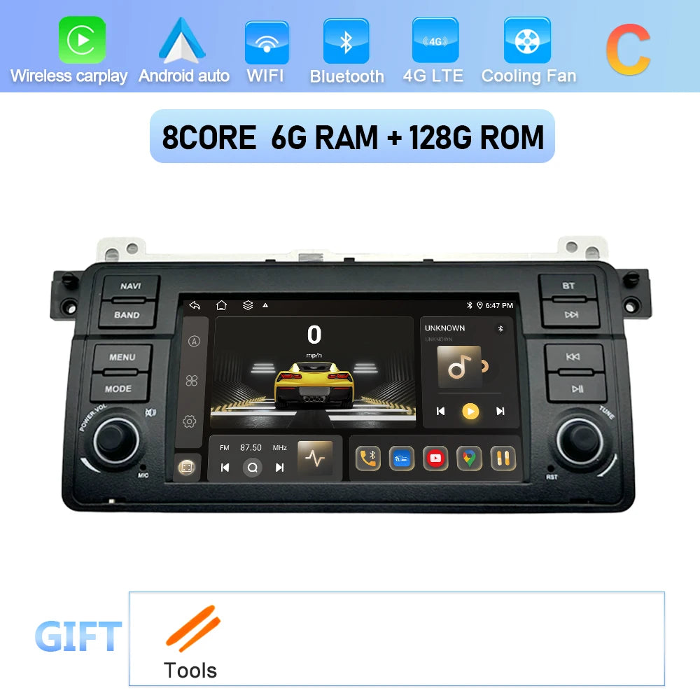 Car Stereo with Apple CarPlay & Android Auto, Compatible with BMW 3 Series E46 (1999-2005)