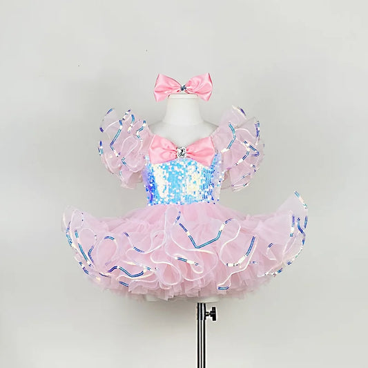 Girls sequined tutu jazz and ballroom dress