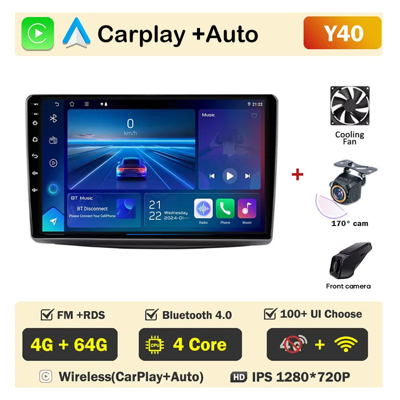 9" Android Car Stereo for Alfa Romeo MiTo 955 (2008–2016) — CarPlay, Android Auto, DSP, QLED, 4G+WiFi