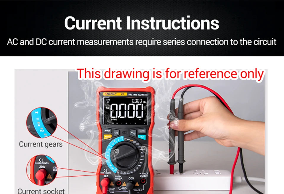 ANENG 681 Rechargable Digital Professional Multimeter Non-contact Voltage Tester AC/DC Voltage Meter LCD Screen Current Tester
