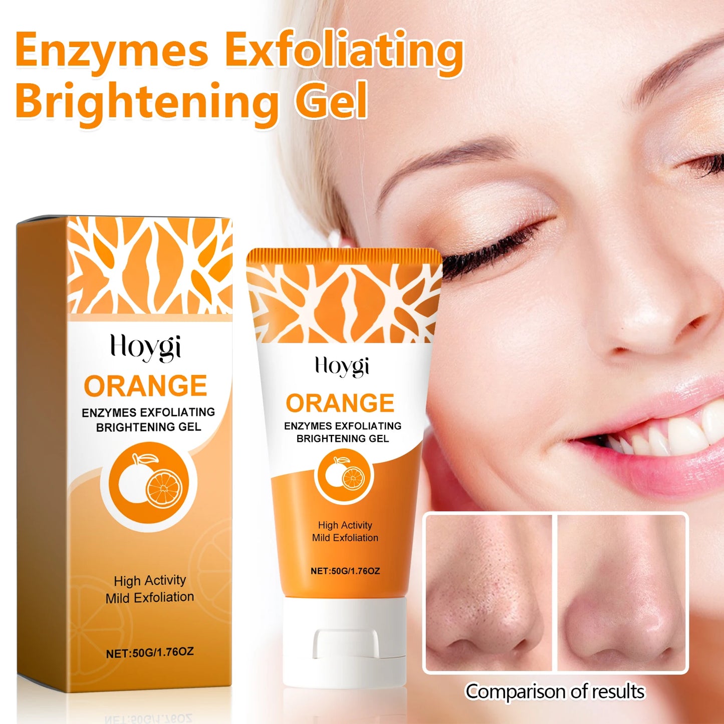 Exfoliating Blackhead Gel with Protease&Niacinamide Pore Purifying &Brighten skin tone,Ascorbic Acid,Gentle Dead Skin Remover.