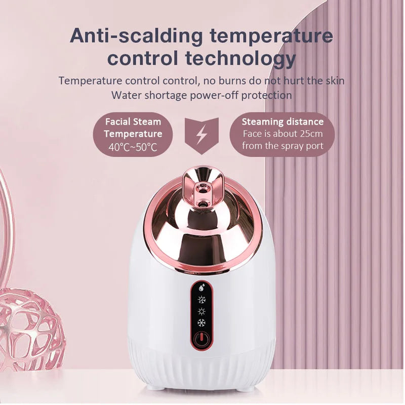 Face Steamer Nano Mist Sprayer Hot Warm Cool Nebulizer Facial Sauna Humidifier Small Hydrating Open Pore Cleaning Face Care