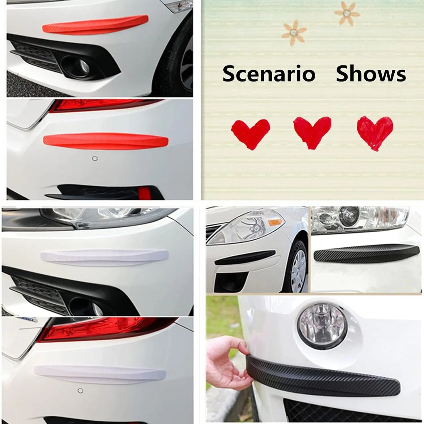 Car Bumper Protector Strip Guard Corner Protection Strip Anti-collision Anti-scratch Blade Protective Sticker Car Exterior Decor