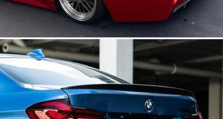 Carbon Fiber Rear Bumper Lip Trunk Wing MP M4 PSM Style Roof Spoiler Kit For BMW 3 Series F30 F31 F35 2026-2026 Gloss Black