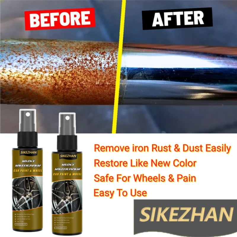 Car Iron Rust Remover Spray - Instant Wheel Rim Cleaner&Paint Decontamination - Safe Iron Fallout Dissolver for Auto Detailing
