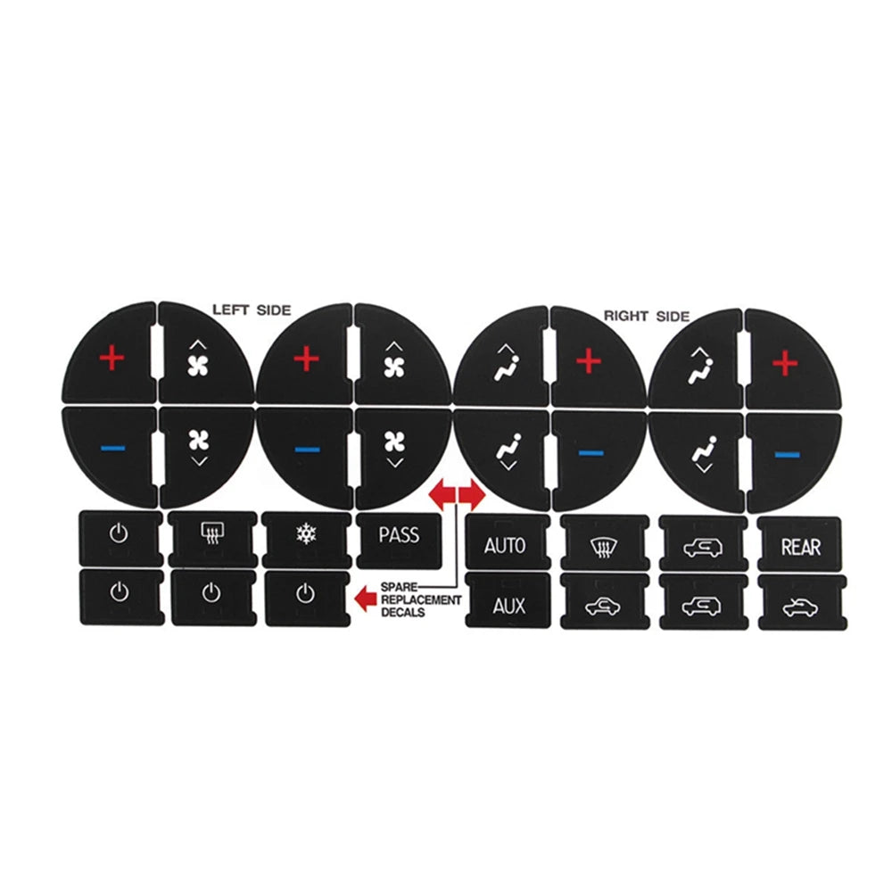 New Decal Replacement Repair Kit Button Sticker Climate Control AC Dash For GM Tahoe Suburban Avalanche Silverado Yukon