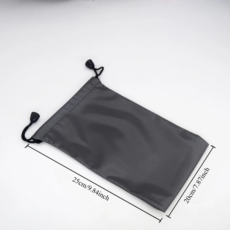 Oxford Waterproof  Dustproof Drawstring Bag Black Polyester Bag Headset Data Cable Pouch Drawst  Sporting Goods Pouch Organizer