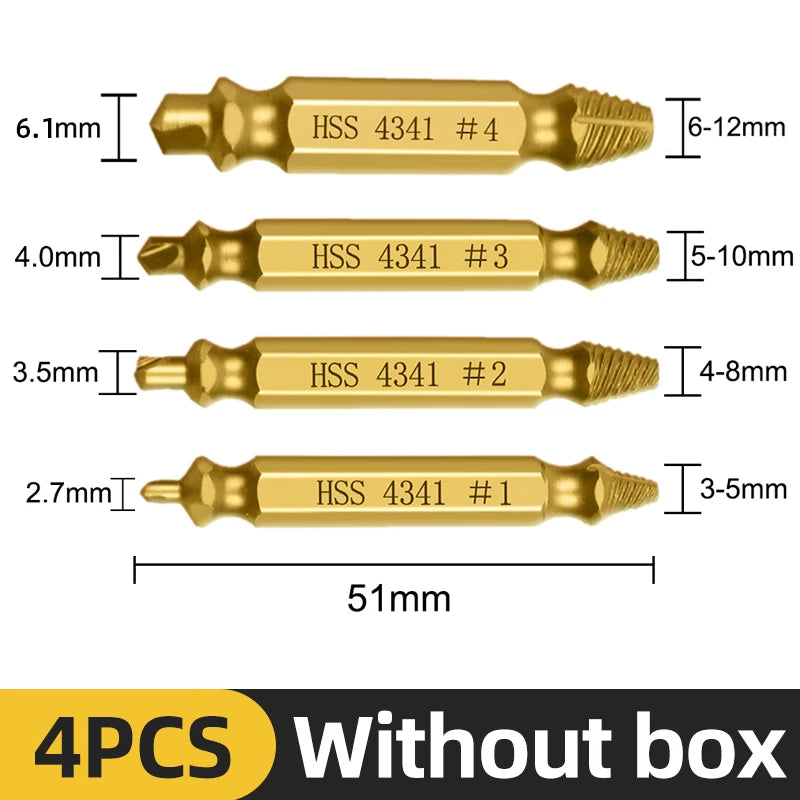 TOOLEYE Damaged Screw Extractor Set Center Drill Bit Set Woodworking Tools Broken Bolt Extractor Bolts Screws Remover Extractor