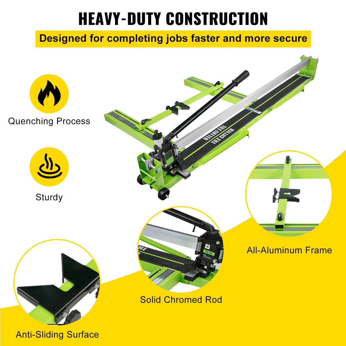 Manual Tile Cutter with Laser Guide, 31.5 to 47 Inch
