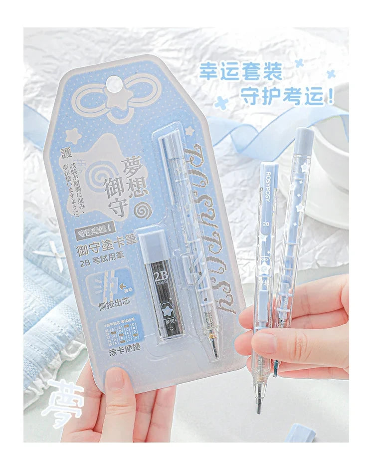 Kawaii Retro Japanese 2B Mechanical Pencil Set for Students