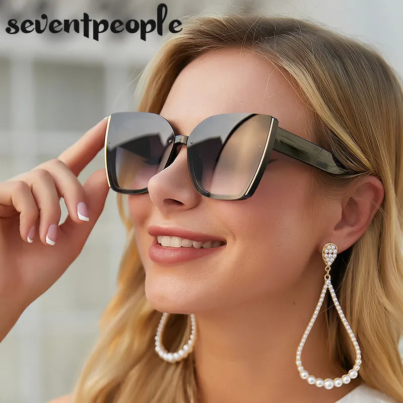 Oversized Cat Eye Sunglasses for Women — Big Frame Retro UV