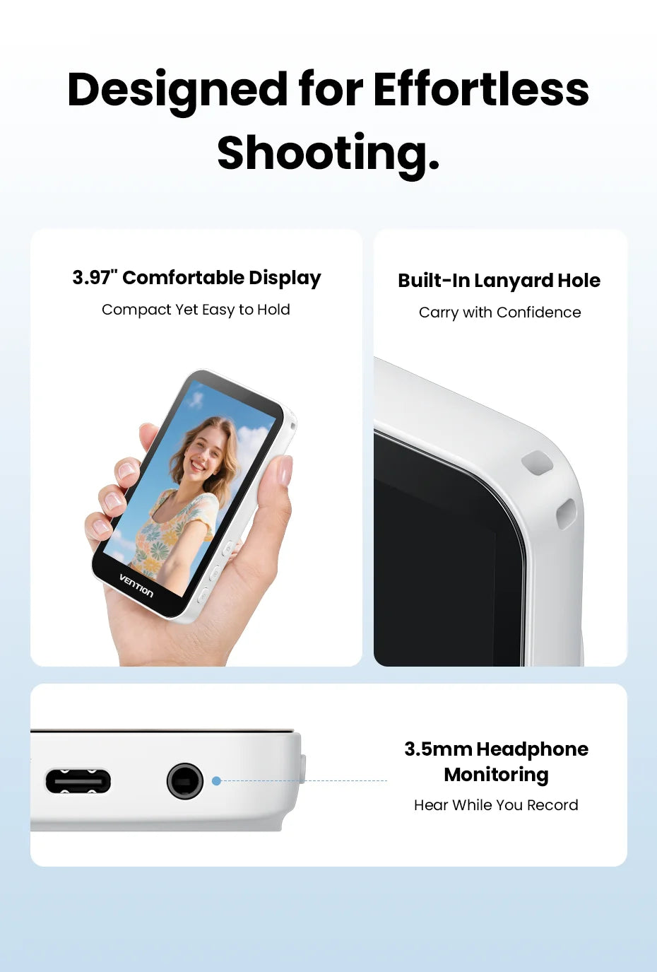 Vention Magnetic Selfie Screen Monitor Vlog Phone Wireless Monitor Rear Camera Live for iphone 17 16 Huawei Mate 80 Samsung S24