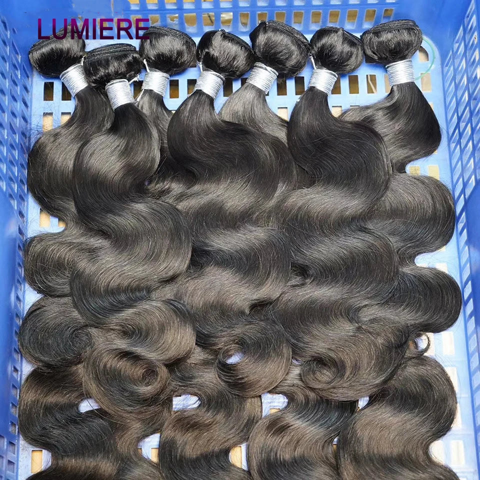 Loose Body Wave Virgin Raw Indian Wholesale Human Hair 3/4 Bundles Deal For Women Wet And Wavy Hair Weave Extension Double Weft