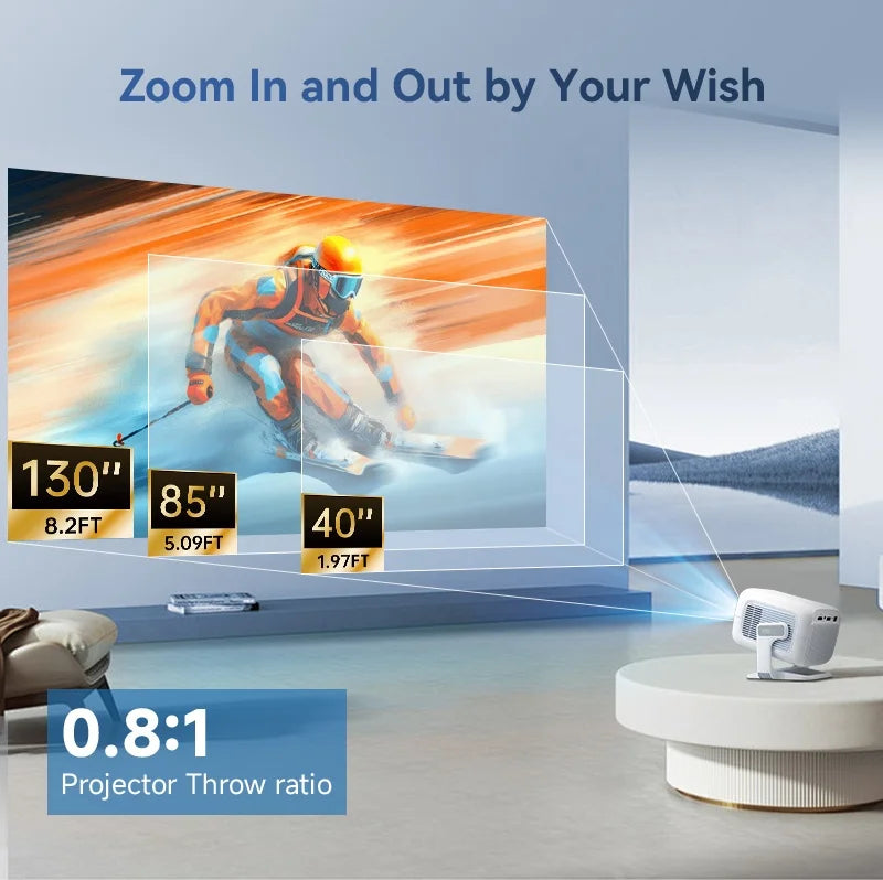 DITONG X3Plus Smart Projector – Native 1080P 4K Support, Android 11, WiFi 6, Auto-Focus, 600 ANSI Lumens | Home Theater