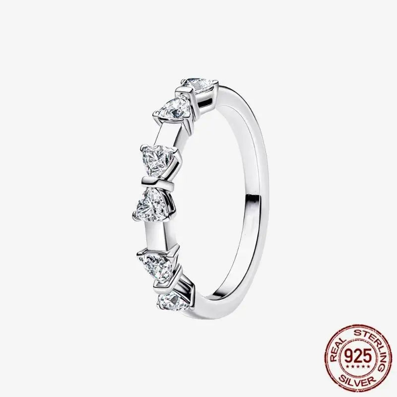 925 Sterling Silver Open Ring Style CZ Paved Heart Butterfly Flower Colorful Gemstone Ring For Women Daily Wear Jewelry Gift