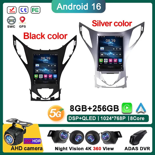 9.7" Car Stereo with Apple CarPlay & Android Auto, Compatible with Hyundai Azera (2011-2012)