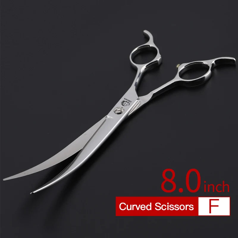 440C Steel Curved Dog Grooming Shears - 7 to 8 Inch