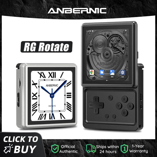 ANBERNIC RG Rotate Android Handheld Game Console 3.5" IPS 720×720 T618 Retro Gaming Emulator WiFi 3GB+32GB Portable Player