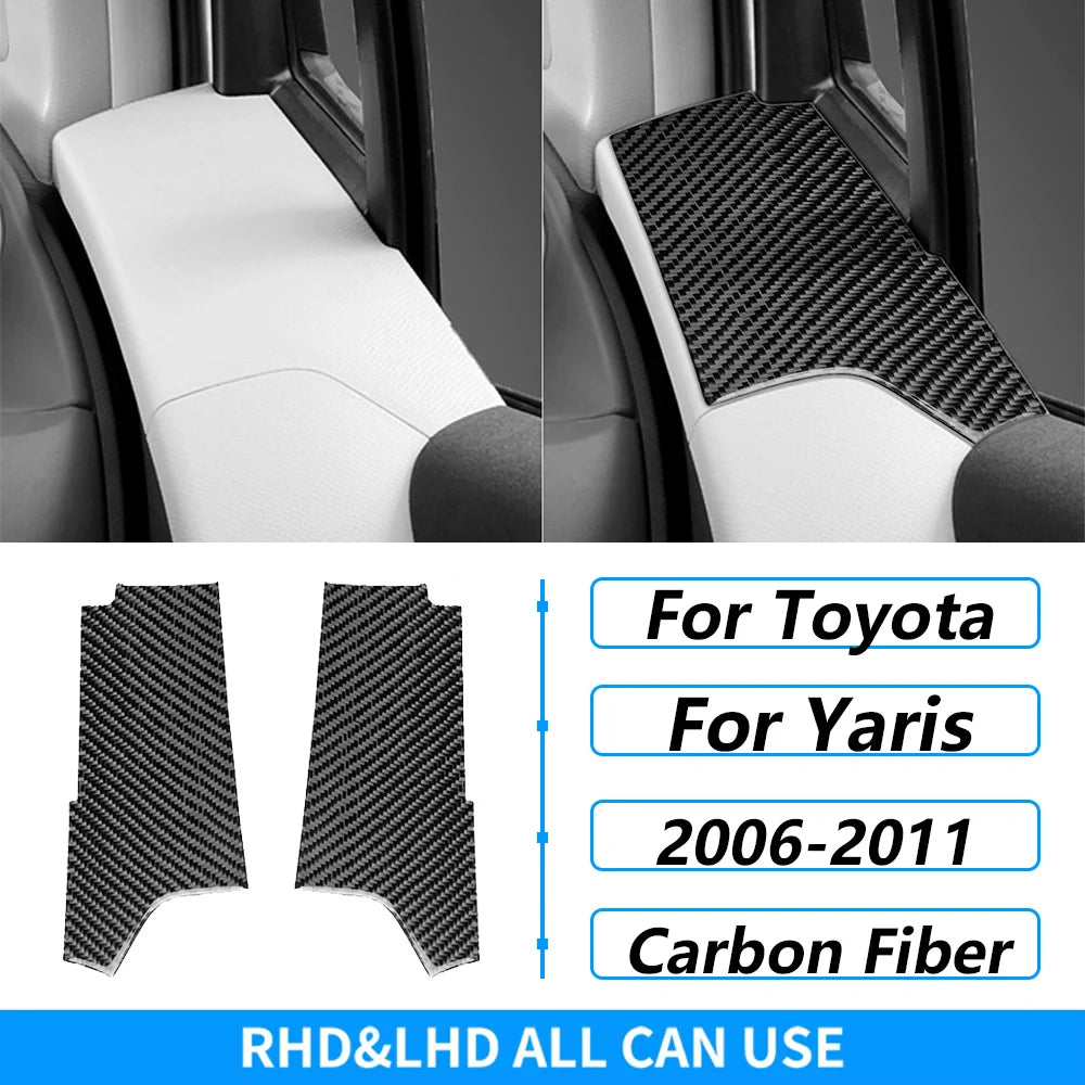 For Toyota Yaris 2006-2011 Carbon Fiber Central Control AC CD Air Outlet Gear Shift Panel Cover Trim Set Car Accessories Sticker