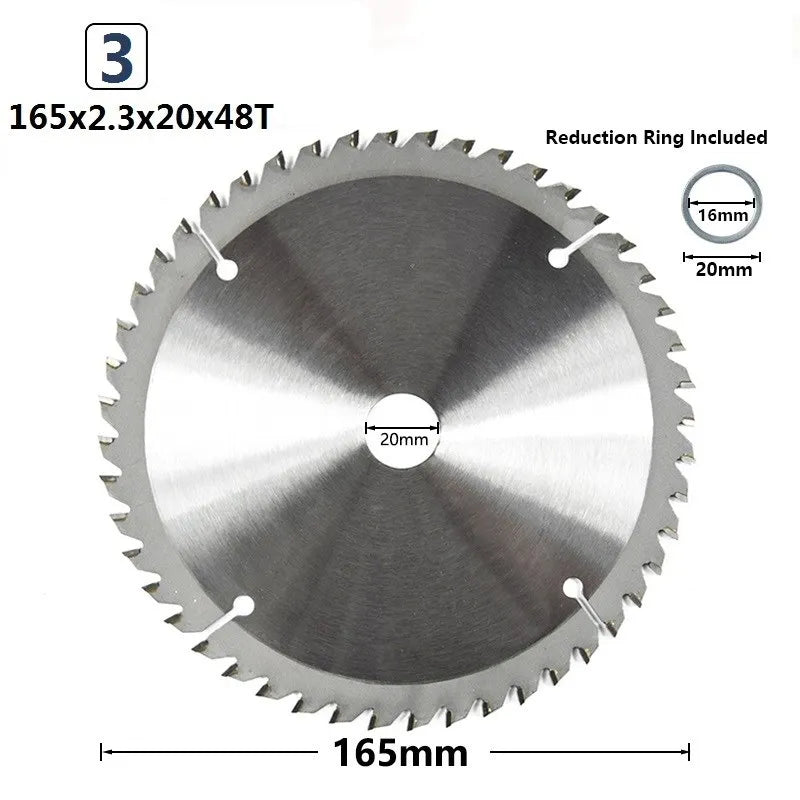 XCAN 165mm TCT Carbide Saw Blade — 24–60T Wood Cutting Disc
