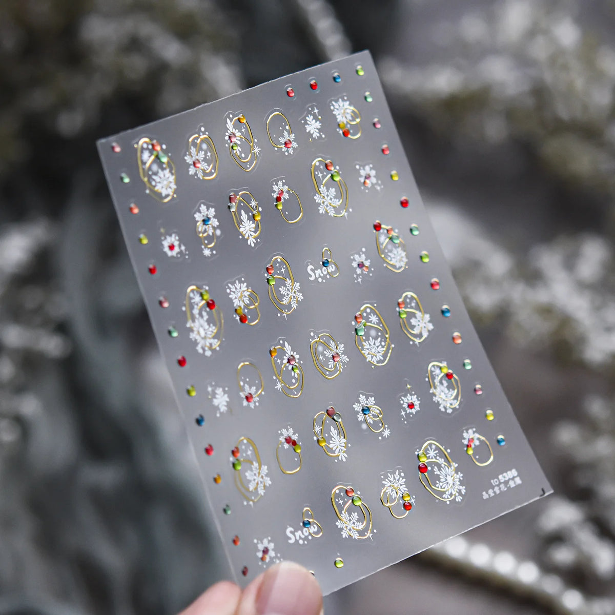 5D Embossed Mini Snowman Snow Nail Decorations Stickers Self Adhesive Nail Stickers Winter Christmas Nail Art Accessories Decals