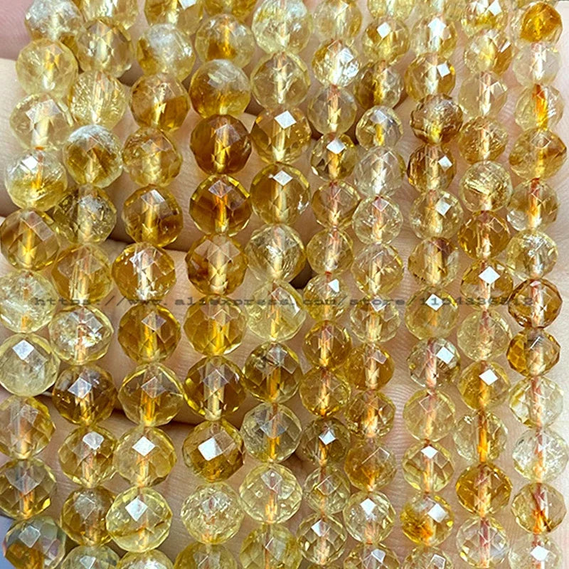 Natural Gem Stone Faceted Round Red Garnet Loose Spacer Beads for Jewelry Making Diy Earrings Bracelets Charms Accessories