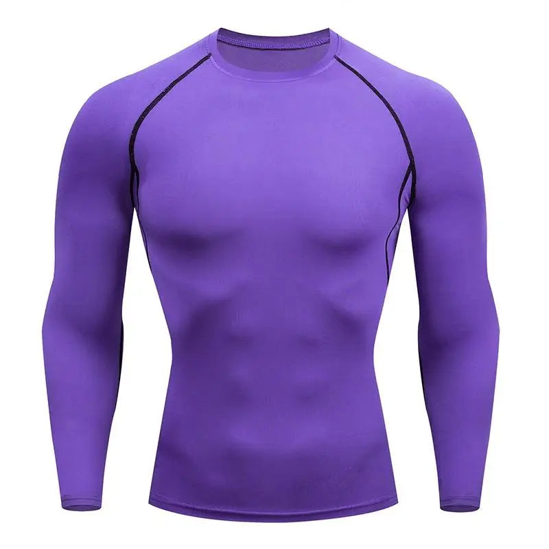 Men's Compression Long-Sleeve Top — Quick-Dry Gym Training & Workout Shirt