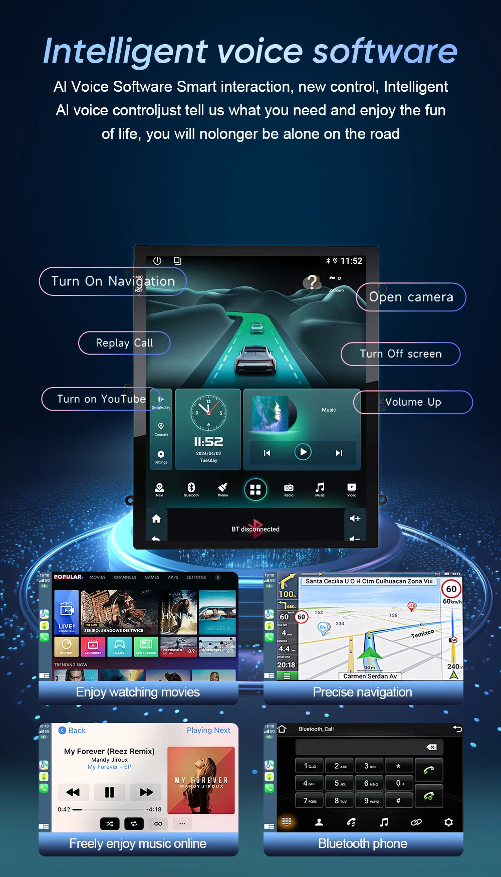 9. 7Inch For Jeep Grand Cherokee WK2 2014 - 2017 Wireless Carplay AutoRadio Car Radio Android 14 7862CPU Multimedia-player GPS