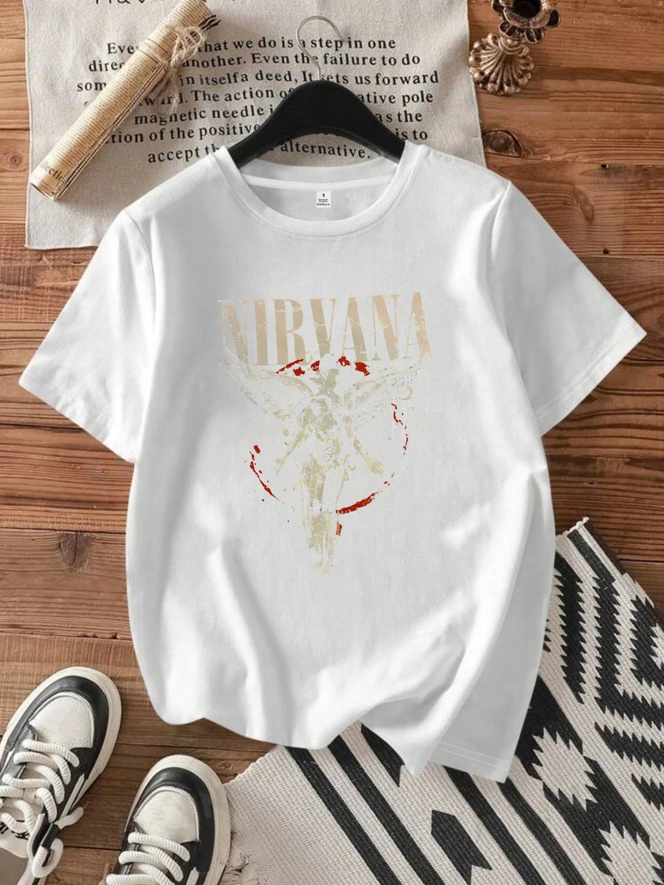 Women's Printed Round-Neck T-Shirt — Short-Sleeve Elastic Summer Top