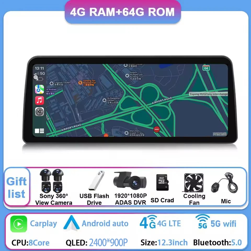 12.3" Car Stereo with Apple CarPlay & Android Auto, Compatible with Changan Hunter F70 (2019-2022)
