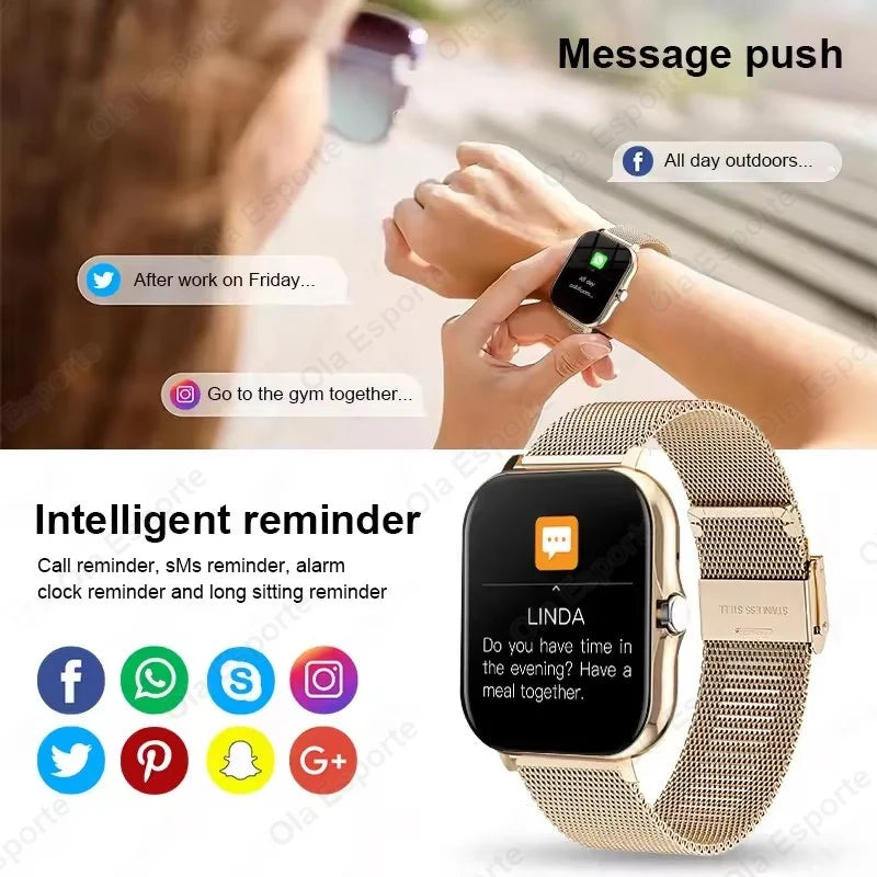 NEW 2026 Fashion SmartWatch Android Phone 2.01" Color Screen Full Touch Custom Dial Watch Women Bluetooth Call Smart Watch Men