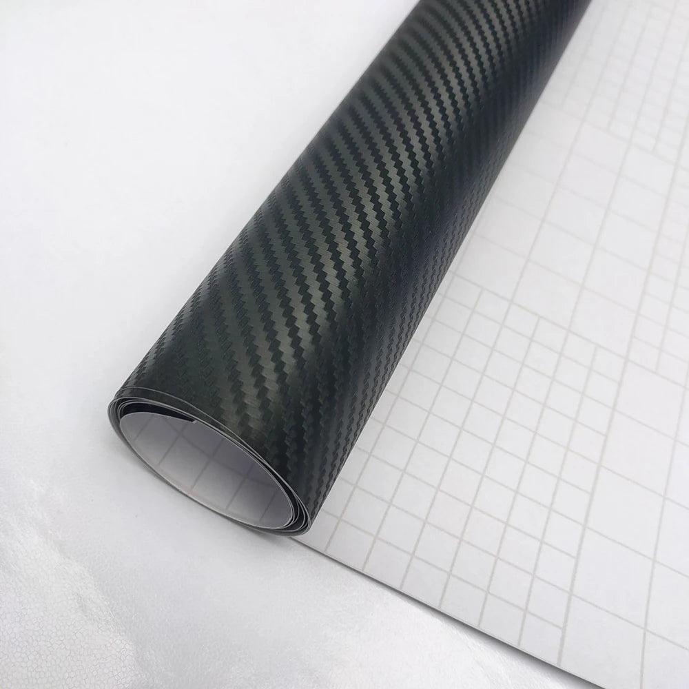 50*152/200/300cm 3D Carbon Fiber Vinyl Wrap Film Black Self Adhesive Vinyl Car Wrap Foil Sticker Console Computer Laptop Skin