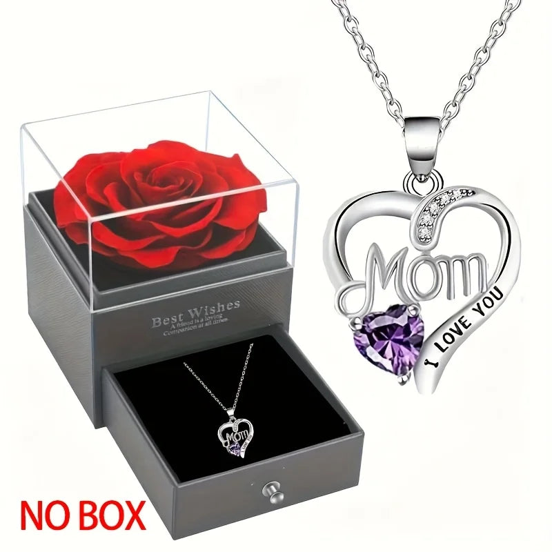 Heart Pendant Necklace for Women – Rhinestone Hollow Design, Mood Tracker, Mother's Day & Best Friend Gift